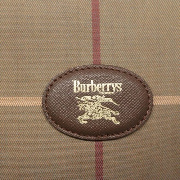 Burberrys Hand Bag Canvas Brown Gold Auth mr1221 - Picture 12 of 16
